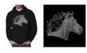 LA Pop Art Men's Horse Mane Word Art Hooded Sweatshirt
